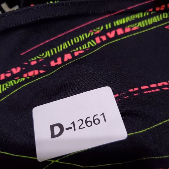 Gymshark Women Pants XS Black Leggings Geometric Logo Graphic Print 25" Inseam‎ - Picture 2 of 8